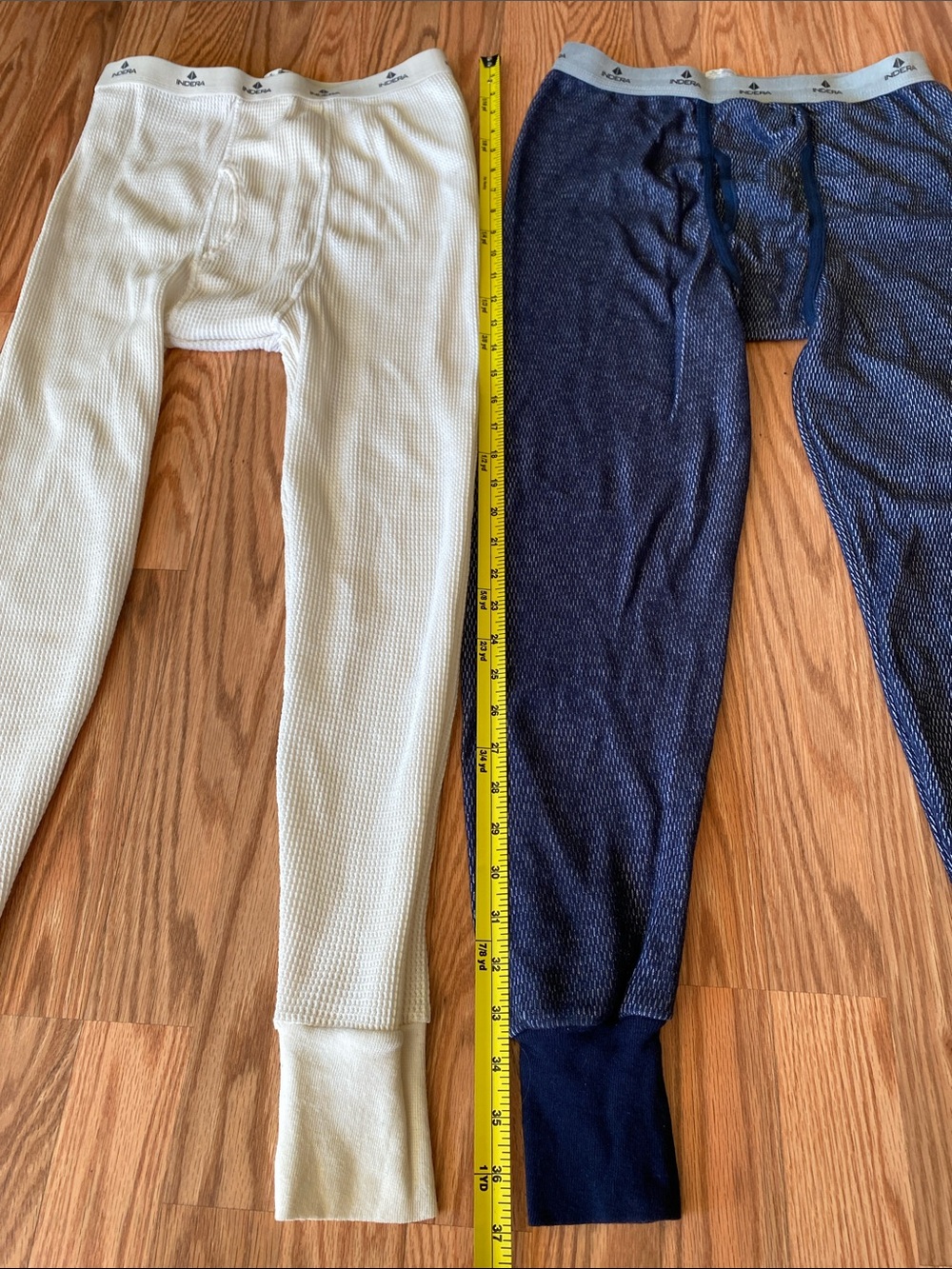 Men’s Indera Thermal Longjohns - Medium White and Navy Base Layer - Picture 7 of 10
